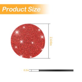 Osilly Bling Car Cup Holder Coaster, 2 Pack Crystal Rhinestone Anti-Slip Insert Coasters, Universal 2.75 Inch Fashion Automotive Cup Mat, Car Interior Accessories Decor Gifts for Women (Red)