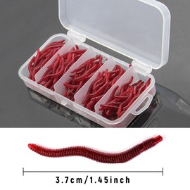 360 Pieces Artificial Worm, Soft Plastic Worms, Artificial Earthworm, Artificial Worm, Trout Bait, Rubber Set for Fishing, Fishing Bait Box Set for Saltwater and Freshwater