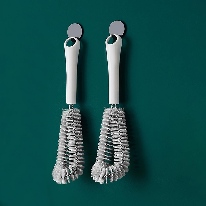 Coffeemaker Brush for Chemex with White Handle, White Nylon Bristles