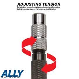 ALLY Tools Super Strong 3 PC SET of 6 Inch Heavy Duty Automatic Center Punch, Perfect Automatic Center Punch for Metal, Wood, Plastic, Glass, and Marble – Features Spring Loaded Center Punch Design