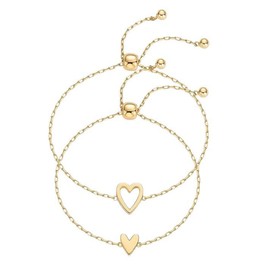 Matching Heart Bracelets for Women – Heart Charm and BFF Friendship Styles Gift for girlfriend, wife, daughter, woman:_Gold