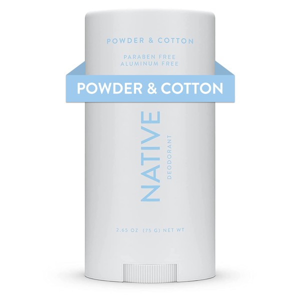 Native Deodorant | Natural Deodorant for Women and Men, Aluminum Free with Baking Soda, Probiotics, Coconut Oil and Shea Butter | Powder & Cotton