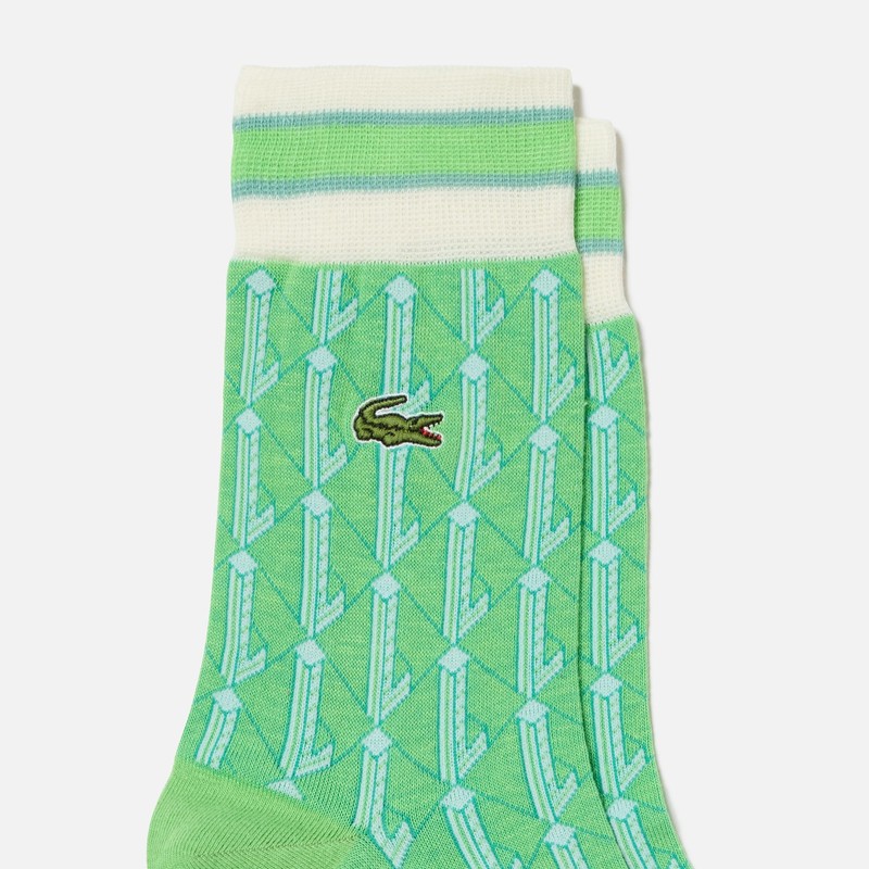 Lacoste Men's Monogram Jacquard Socks, green