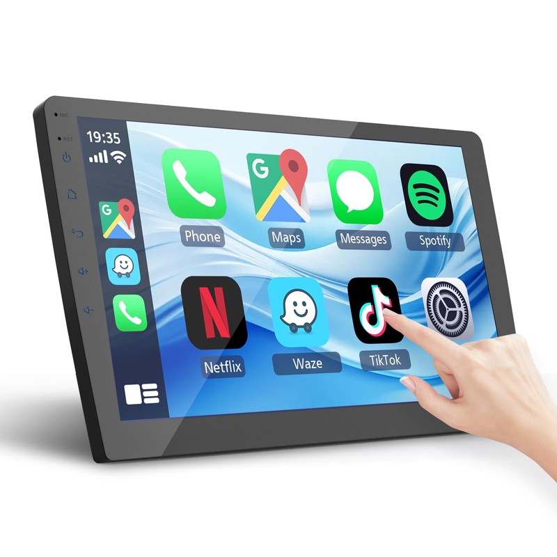 Haudio 9“ Double Din Car Stereo with Wireless Apple Carplay
