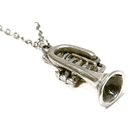 Trumpet Musical Instrument Mens Pendant Necklace
