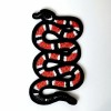 Coral Snake Iron-On/ Sew On Red Black Embroidered Applique Patch