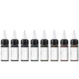Nuva Colors PMU Eyeliner Pigment, Customizable, Cool Undertone for Microblading, Lash Line, Winged Eyeliner, Stardust or Smokey, Long-Lasting, Vegan, Made in USA, Eyeliner (8-Pack)