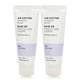 The Face Shop Air Cotton Makeup Base 35g 02 Lavender x 2 / 더페이스샵 에어 코튼 메이크업베이스 35g 02라벤더 X 2개