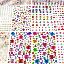 CllyCnny Face Gem Stickers Jewels for Crafts: 2742PCS Self Adhesive Rhinestone Stick on Gems,Small Earrings Nail Jewels for Kids&Body Bling Hair Jewelry for Women,Valentine's Day Essentials for Girl