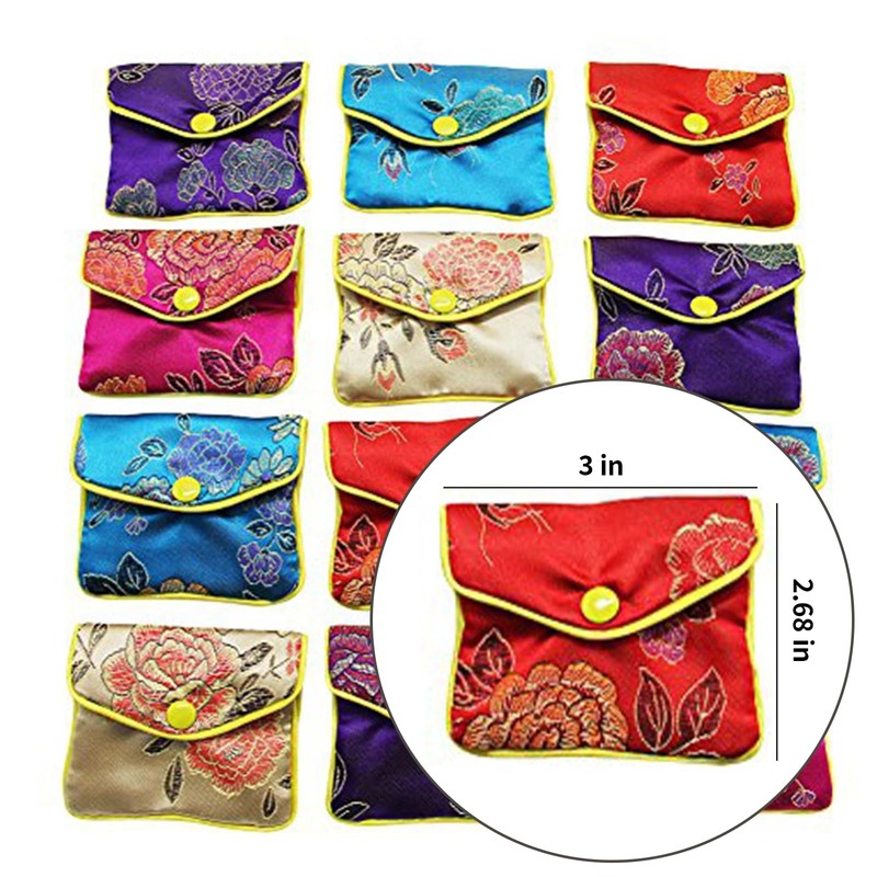 MorTime Jewellery Jewelry Silk Purse Pouch Gift Bags, Multiple Colors,