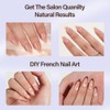 Misssix XBASICTIPS Uñas postizas francesas, 150 unidades, almendra mediana, gel