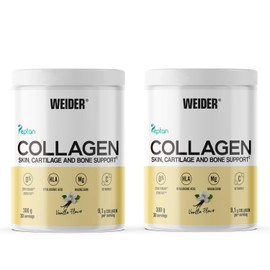 Weider Collagen DUO PACK (2x300g) Vanille-Geschmack, Hydrolysiertes Kollagen Typ I 100% Peptan mit Hyaluronsäure, Magnesium, Vitamin C, Zuckerfrei, Für Haut, Knorpel, Knochen und Haare
