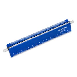 Alumicolor Select-a-Scale Engineer Drafting Tool w/Rotating Calibration Rod (6IN, Blue)