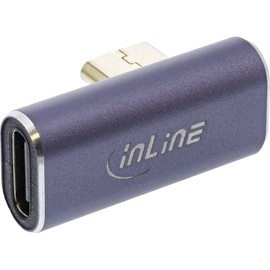InLine® USB4 Adapter, USB Type-C Male/Female Vertical Right/Left Angled Aluminium, Grey