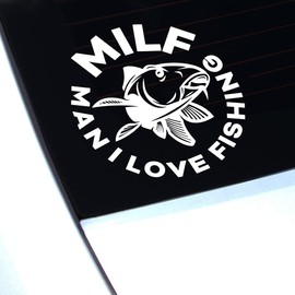 Funny Fishing Car Sticker, Fishing Stickers for Cars, Fishing Accessories, Fisherman Accessories, Fishing Decals for Truck Car Van Boat Tackle Box, Vinyl Fishing Window Sticker, 140mm