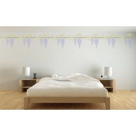 Wisteria Stencil - 20 x 18 cm (S) - Reusable Flower Border Wall Stencil