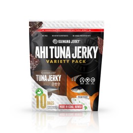 Kaimana Jerky Ahi Tuna Sampler Bundle - All Natural & Wild Caught Tuna Jerky. Made in USA. 9g Protein & Good Source Of Omega-3's (10 pack, 0.50 oz)