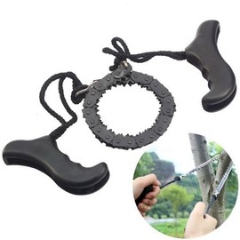 19 Inch High Reach Tree Limb Hand Rope Saw, Sharp Teeth Blades on Both Sides, Folding Rope Chain Saw