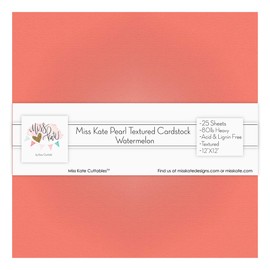 Miss Kate Cuttables - Cardstock Paper Pack - 25 Sheets (Watermelon (Pearlized))