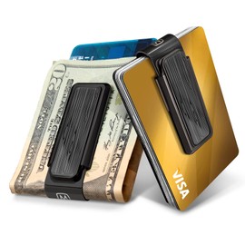M-Clip Stainless Steel Blackout Money Clip (Wood) - Cash and Credit Card Holder for Men - Minimalist Slim Wallet Alternative