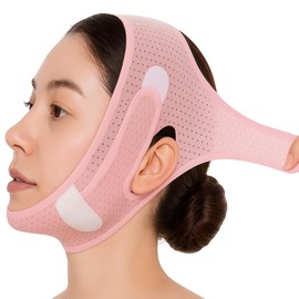 Chin Strap for Sleeping, Double Chin Reducer, Pink Reusable V Line Jaw Strap for Sleeping, Jaw Line Shaper Face Lifting Band Face Slimming Strap for Men Women Work Read Sleep