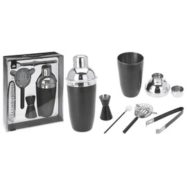 Koopman International Cocktail Set Stainless Steel Black 5 Pieces (1 Set)