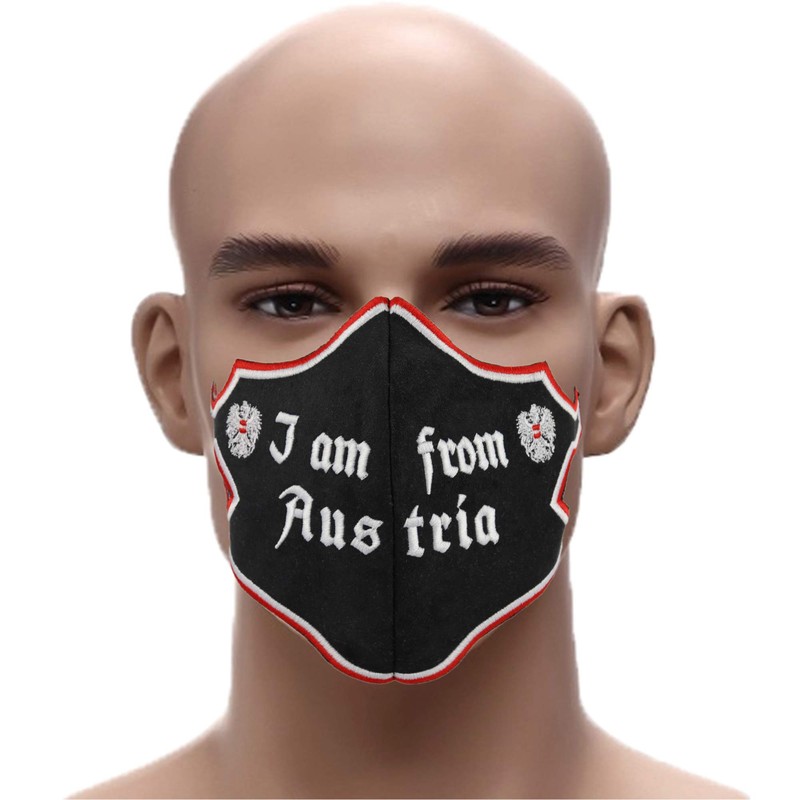 Designer Protective Mask I AM from Austria Elegant Embroidered Mouth