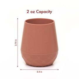 Tooshka Baby Cup - Tiny Drinking Training Cup - Silicone & BPA Free - Baby Led Weaning (BLW) Supplies - Ages 6+ Months - Terra Cotta