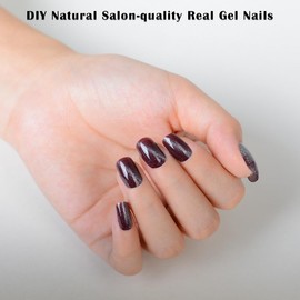 Cat Eye Semi Cured Gel Nail Stickers Salon Quality Nail Wraps Long Lasting Semi-Cured Gel Nail Strips Cateye Semicured Gel Nail Wraps for Women Manicure (CAT Eye 004)