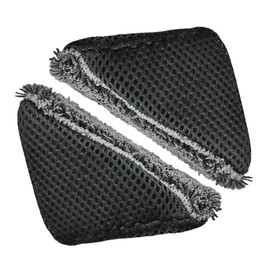 2PCS Car Interior Cleaning Scrub Sponge, Wedge Tire Shine Applicator Pad, Microfiber Triangle Car Wash Sponge, Reusable Cleaning Sponge for Scrubbing Rubber, Leather, Plastic (Black)