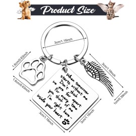 Cerolopy Loss of Pet Keychain, Memorial Keyring Angel with Paws, Key Pendant Sympathy Remembrance Gift for Pet Dog Cat Lover