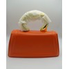 Denture case with removable dental model,orange leather