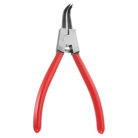HARFINGTON Snap Ring Plier 7" External Circlip Pliers with 0.08" Bent Jaw Tip for Ring Remove Retaining Pliers, Red