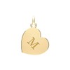 Beautiful 9ct (375) Gold Heart Letter/Initial Women's Pendant WJS35314LTM, Metal,
