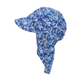 Sterntaler Unisex Children's Peaked Cap Neck Protection Sharks Children's Hat, blue