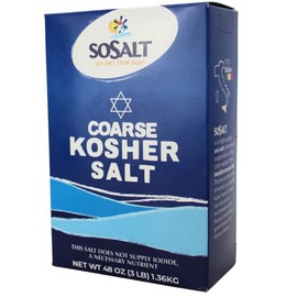 Kosher Certified Coarse Sea Salt from Sicily, 3 lbs (1.36 Kg), SoSalt, Sea Salt from Trapani, Naturally Farmed, Large Crystal, Great for Cooking, Table Seasoning Recipes, Finishing and More, Product of Italy