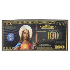 2-Black Gold Banknotes LAST SUPPER Christmas Gifts Paper Easter Religion Jesus