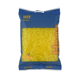 HAMA Midi 201-14 Iron-On Beads Pack of 3000 Transparent Yellow