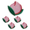 Iron Patch, Embroidery, Fruit, Peach, Applique, Small, 5-Piece Set, Colorful,