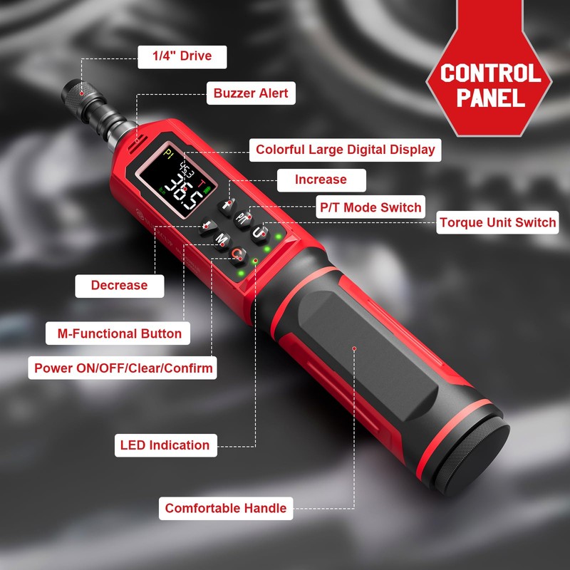 SUERCUP Digital Torque Screwdriver 0.8-53.1in-lbs/0.09-6Nm, Inch Pound Screwdriver Torque Wrench