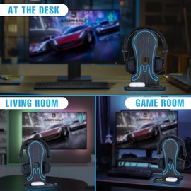 Gamer Gift for Men Teenage Boy Controller Organizer with Headphone Holder & Game Controller Stand - Unique Gift Idea for Husband, Boyfriend, Gamers, Game Lover, Game Room Decor, Gaming Accessory