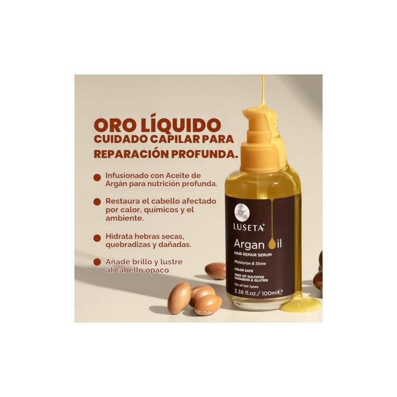 Luseta Beauty Argan Oil, 3.9 Ounce