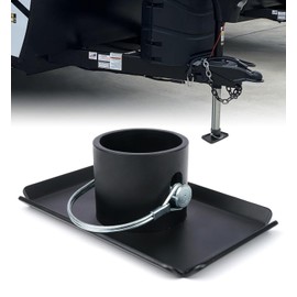 Aupar Trailer Jack Foot Plate with Pin Base, 5000lbs Capacity Foot Pad Compatible with Boat Trailer Jack Tongue Parts, Boat Hitch Camper, RV, A-Frame Boat - Black