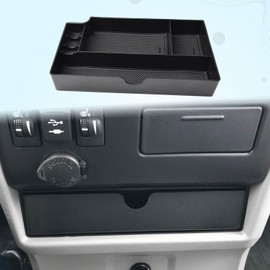 EDBETOS Console Drawer Tray Compatible with Toyota Sienna 2015-2019 2020 Interior Accessories Sienna Center Console Organizer Insert Tray Under Radio Storage Box Coin Container Phone Holder, ABS Black