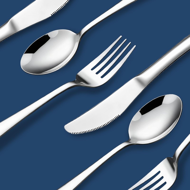 6-Piece Silverware Set Stainless Steel Flatware Set Service for 2