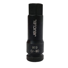 JEUCLEL 19mm Hex Impact Bit Socket, H19 1/2-Inch Impact Drive Allen Socket, Cr-Mo Steel Lengthen Hex Screwdriver Socket Adapter