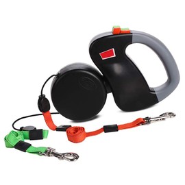 Double Dog Leash Lead 360°No Tangle Heavy Duty Retractable Pet Leash Climbing Rope Material for Walking 2 Dogs