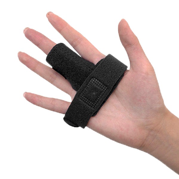 Trigger Finger Splint, Adjustable Finger Splint for Right and Left Hand, Stabilizing Support for Sprains, Pain Relief, Hammer Injury, Tendonitis, Black