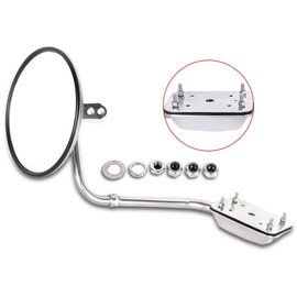 FEIPARTS Truck Hood Mirror Fits for Freightliner for Kenworth for Peterbilt Stainless Steel 8 Round Mirror Left Side Or Right Side Door Mirror 1 Piece With Chrome Housing