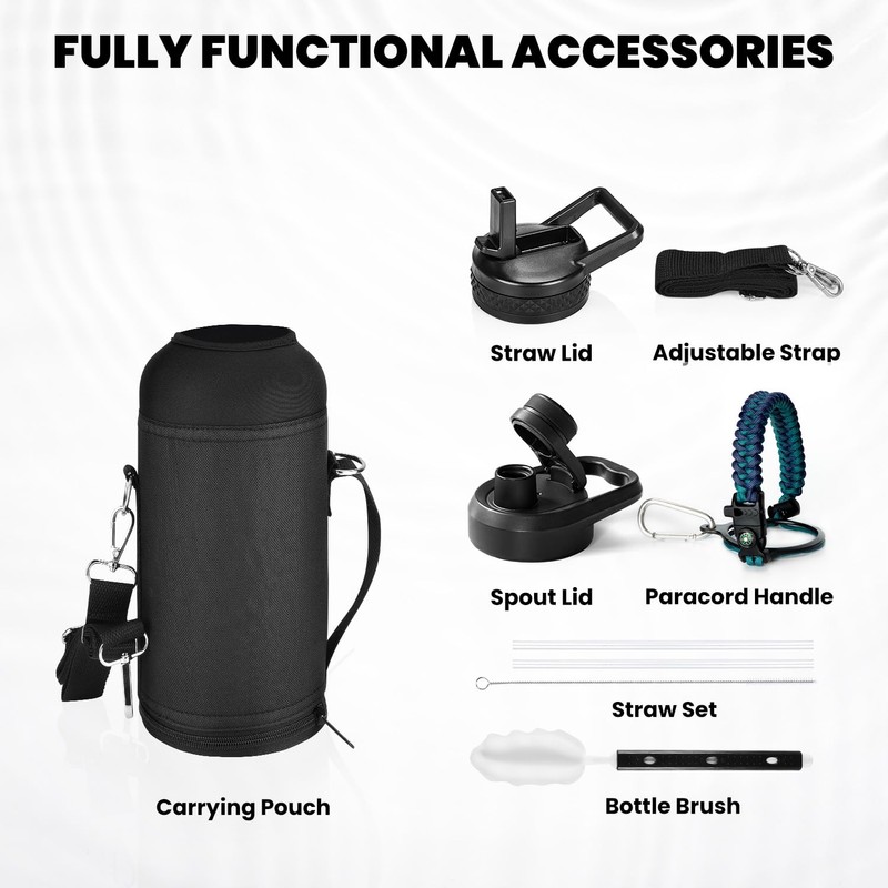 RAYMYLO Insulated Water Bottle 32 oz, Triple Wall Vacuum Stainless